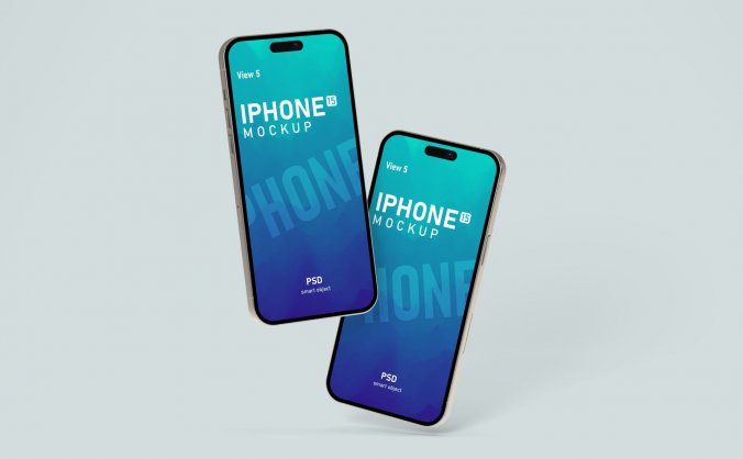 国外专业高端苹果iPhone15手机多角度展示智能样机