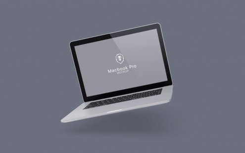 浮动的MacBook Pro天然版和粘土版样机